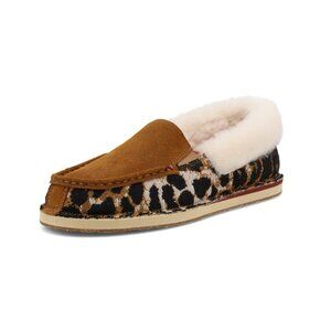 Twisted X Women's Leopard Print Fur-Lined Shoes Moc Toe WCL0015 Size 8.5 NEW